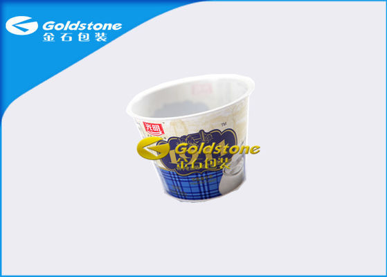 Witte Koppen/de Flessen/Gekleurd Blauw van de Eco de Vriendschappelijke Plastic Verpakkende Yoghurt